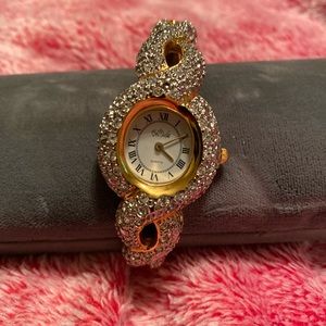 Bob Mackie Rhinestone Bangle Watch